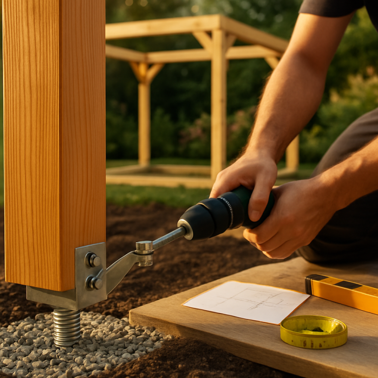 Fundament und Tragwerk: Holzbau im Garten von gartenarchitekt.net